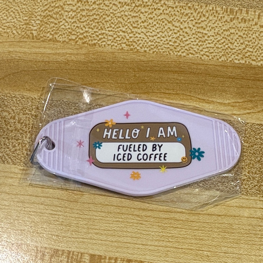 Purple Keychain - Fueled by Iced Coffee